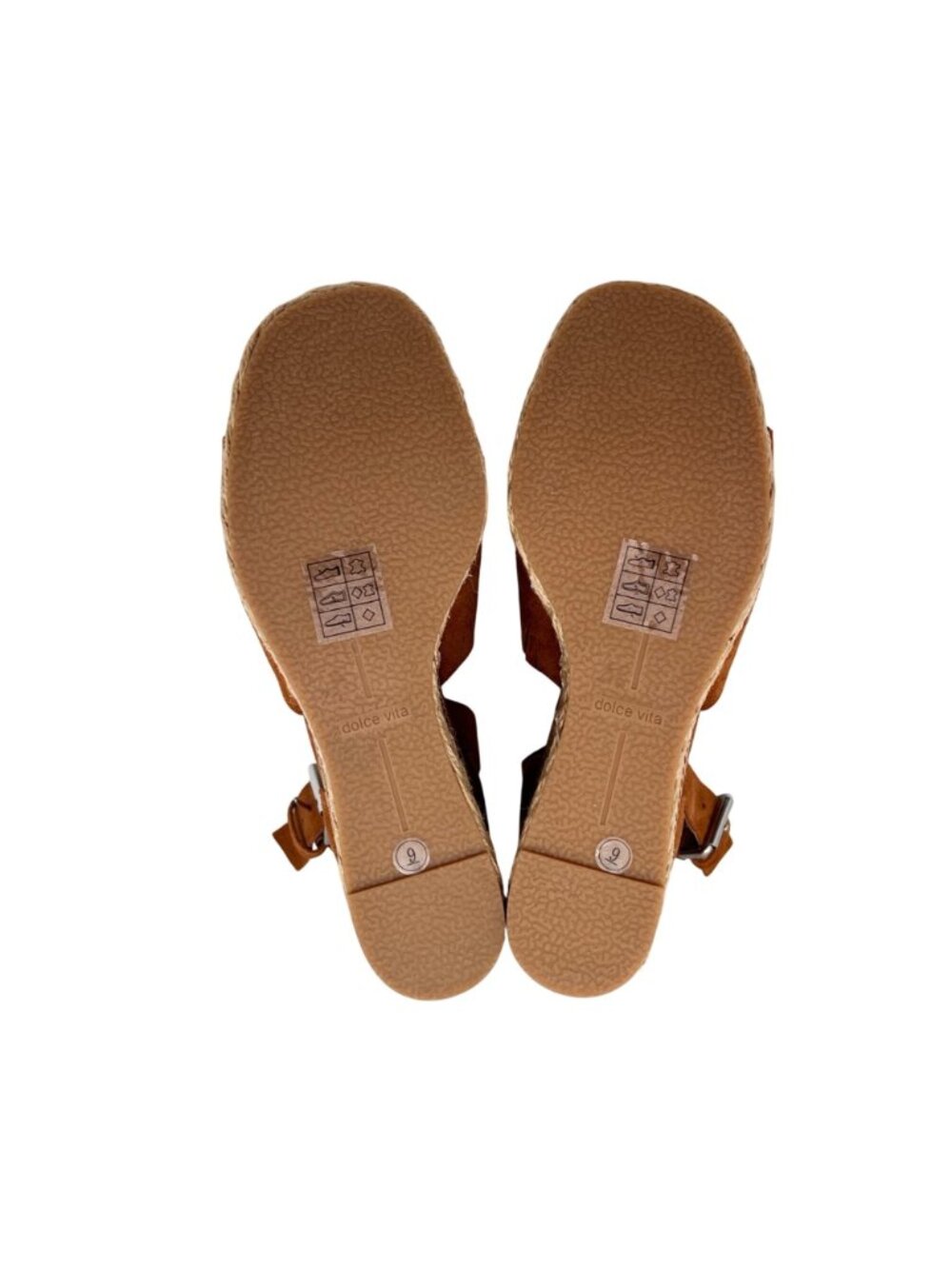 Dolce Vita Wedge Espadrille Sandals Brown Suede Open Toe Size 9 Cork & Jute Rope - Picture 9 of 13